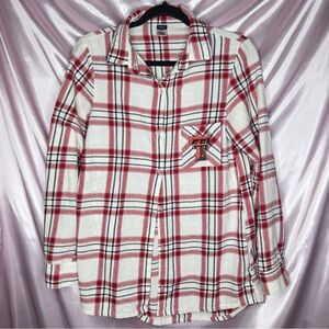 Women’s Texas Tech NCAA Flannel Button-Down Shirt Sz M